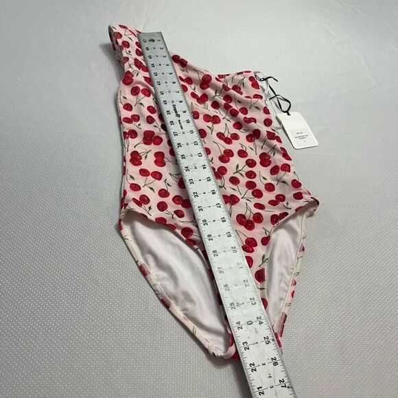 NWT Beth Richards Revolve Naomi Cherry One Piece One Shoulder Bathing Suit Small - Picture 6 of 11